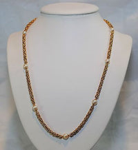 1950s Vintage 28" Pearl Station Necklace in Sold 14K Yellow Gold - $12K VALUE APR 57