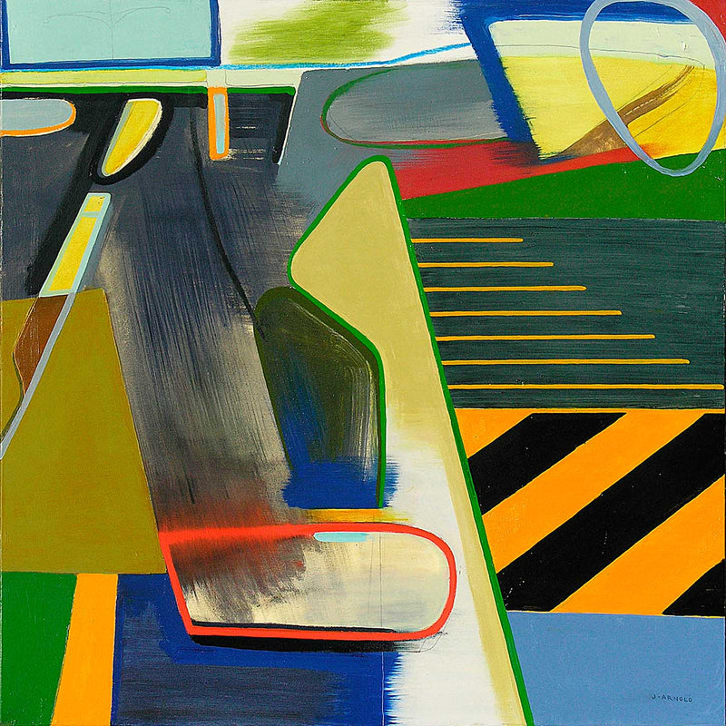 Jean Arnold, 'University: Barricade', Urban Motion Series, Oil on Canvas, Unframed, 2006 - Appraisal Value: $10K APR 57