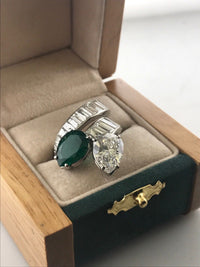 MARCHAK Paris Incredible 11 Ct. Diamond and Emerald Ring on Platinum - $215K VALUE w/ GAL Cert.! APR 57