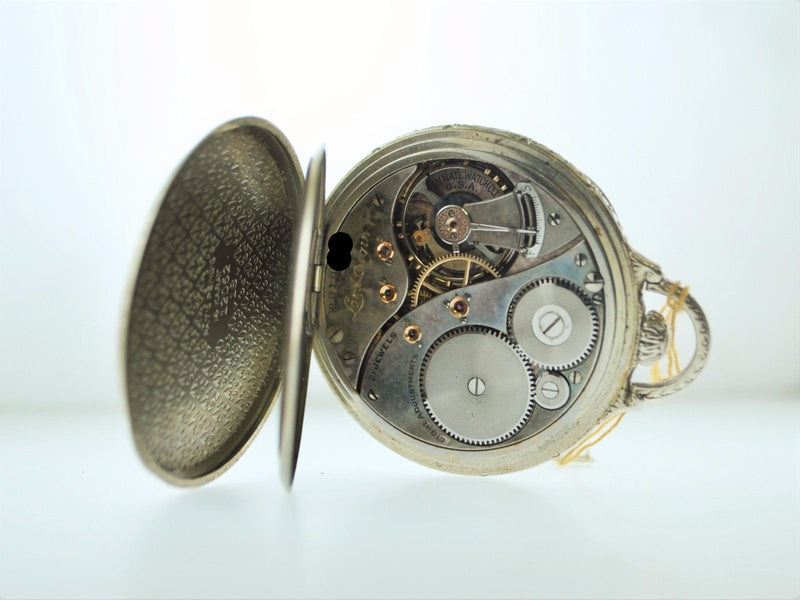 Elgin Corsican Pocket Watch Engraved 14K WG Art Deco 1926- $20K VALUE APR 57