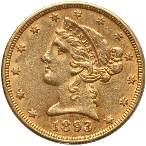 Pre-33 $5 Liberty Gold Half Eagle (XF) APR 57