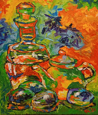 OLEG KUFAYEV "Still Life of Teapot and Plums" Oil on Linen - $9K Appraisal Value! APR 57