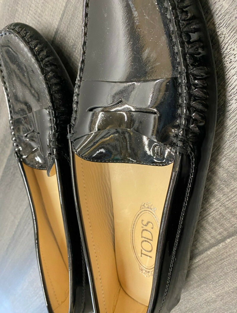 TODS Gommino Black Patent Leather Driving Loafers - $600 APR Value w/ CoA! ✓ APR 57