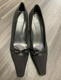 STUART WEITZMAN Black Leather Bow Accented Kitten Heels - $500 Appraisal Value! ✓ APR 57
