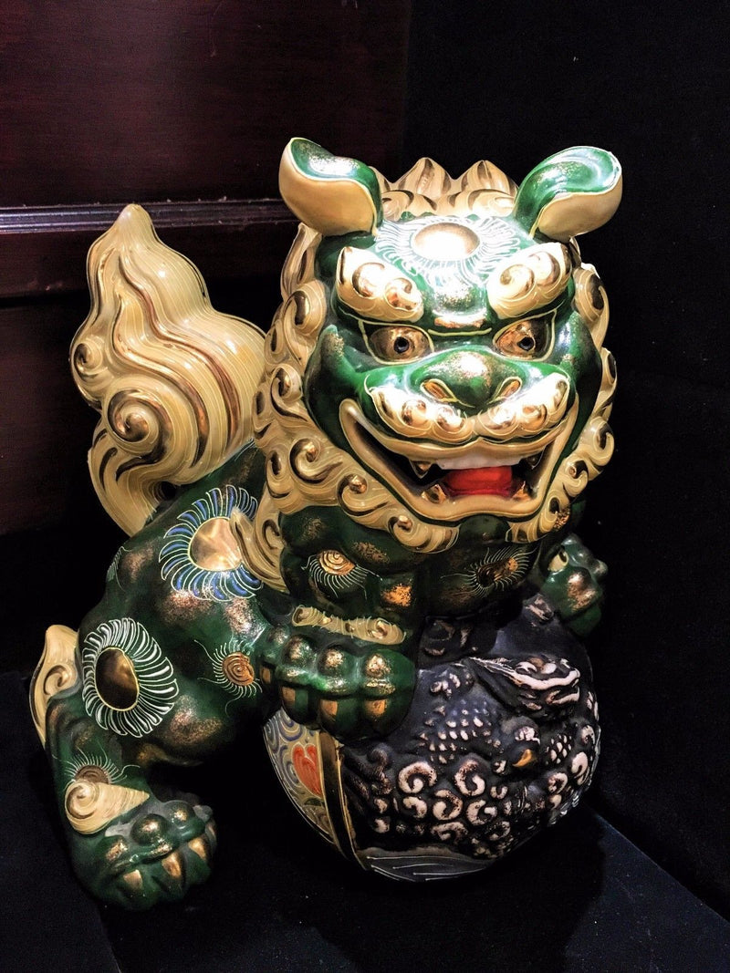 Pair of Antique Japanese Shi Statue Okimono Foo Dog Lion Stamped - $10K VALUE* APR 57