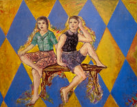 PETER PASSUNTINO "Seated Females" Oil on Canvas - $1.5K Appraisal Value! APR 57