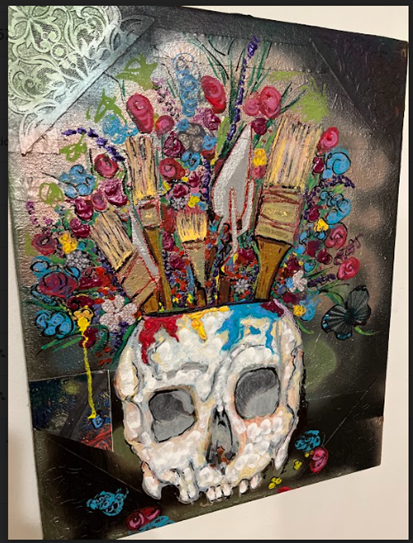 NO.9 _ ROBERT NEWMAN "Untitled (Skulls & flowers) Whats inside" - $3K Appraisal Value! APR57