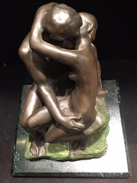 A. RODIN "The Kiss" Statue Reproduction Signed Brass & Marble - $3K VALUE* APR 57