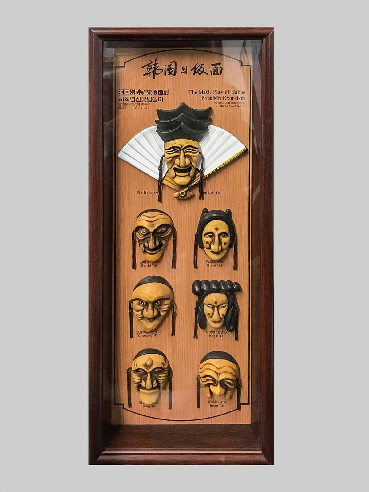 "The Mask Play of Hahoe Byeolsin Exorcism" Korean Mask Set, 1980