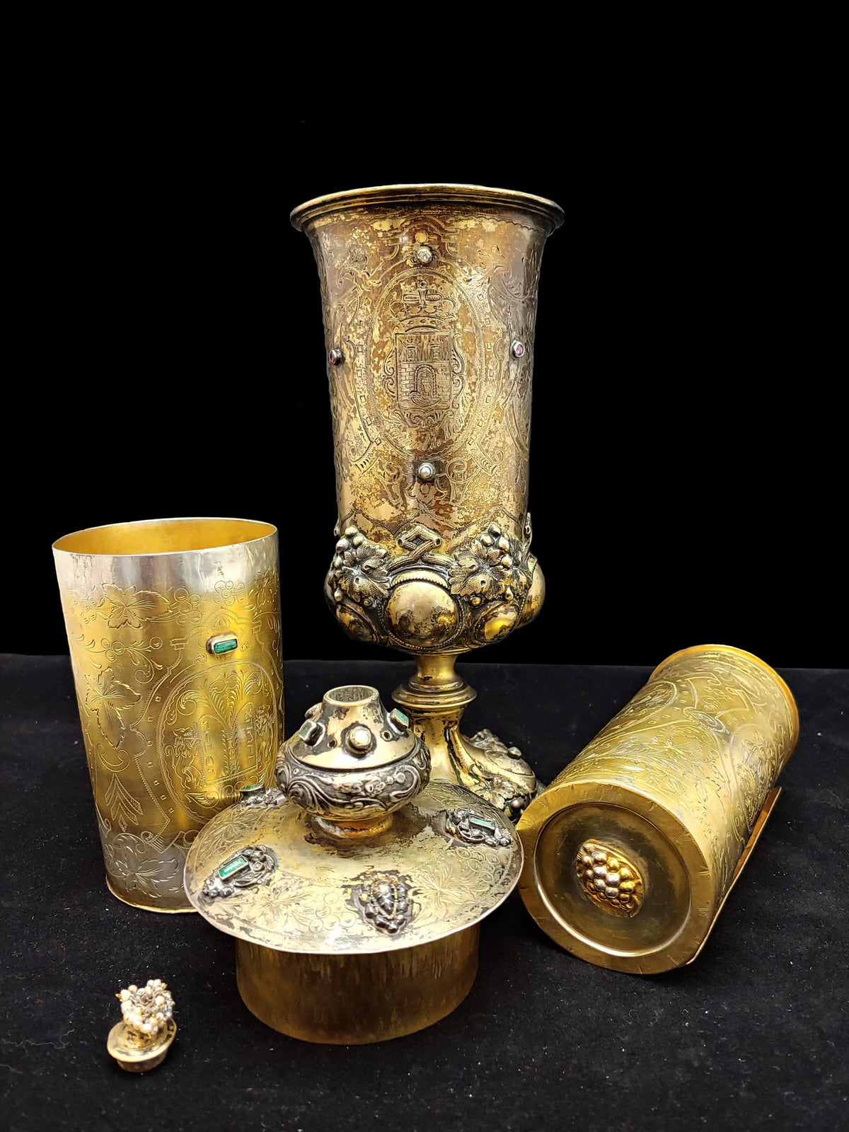 Ceremonial Judaica w/ Esther Scroll and Kiddush Cup