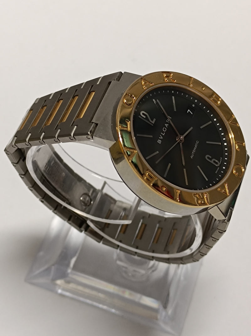 BVLGARY Rare Unisex Model Stainless Steel Watch Gold Bezel  - 16K APR w/ COA! APR57