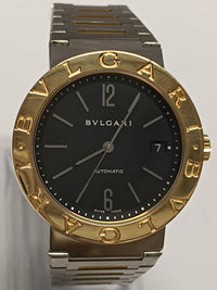 BVLGARY Rare Unisex Model Stainless Steel Watch Gold Bezel  - 16K APR w/ COA! APR57
