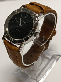 BVLGARY Rare Limited Unisex SS Black Dial Date Wrist Watch - 8K APR w/ COA! APR57