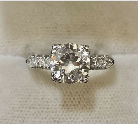 Unique Designer's Platinum w Old Mine Diamond with Pave set Ring $70K APR w/CoA} APR57
