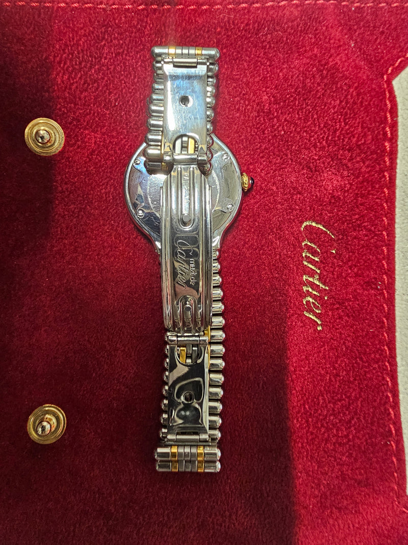 Must De CARTIER 21 Beautiful SS & Solid Gold Ladies Rare Watch - $8K APR w/ COA! APR57