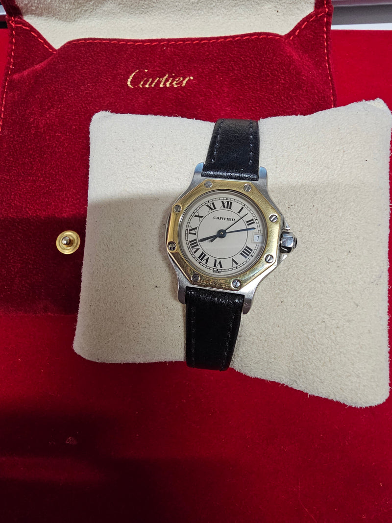 Santos de Cartier 18K YG tone Ladies Octagonal Shape Brand New- $10K APR w/ COA! APR57