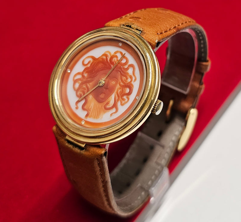 DELANEAU 18K Yellow Gold Watch with Hand Painted Medusa Dial - $50K APR w/ COA!! APR 57