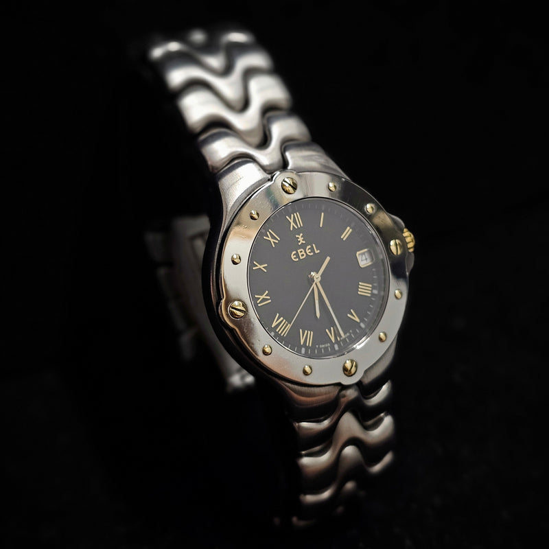 EBEL Sport Wave Stainless Steel Watch w/ White Gold Style Bezel - $8K APR w/ COA APR57