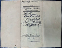JOSEPH MCCARTHY 1936-37 OFCL SIGNED MANAGERS CONTRACT NYY - $125,000K APR wCoA!! APR 57