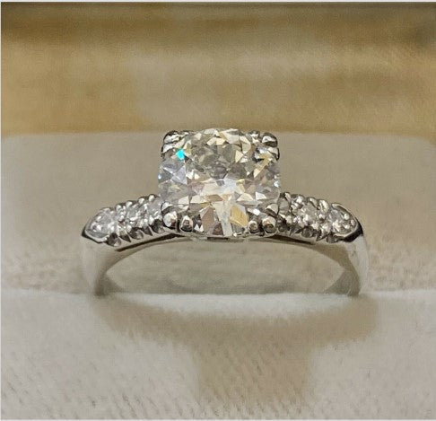 Unique Designer's Platinum w Old Mine Diamond with Pave set Ring $70K APR w/CoA} APR57