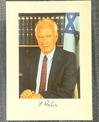 YITZHAK RABIN 2 TIME PM OF ISRAEL ORIGINAL PHOTO AND SIGNATURE -$6K APR w/CoA!!! APR 57