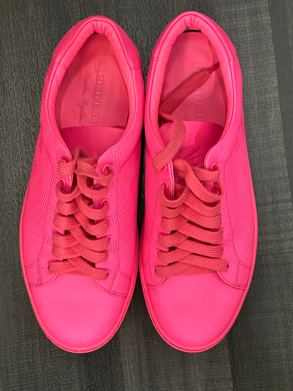 Pink perforated sneakers shop