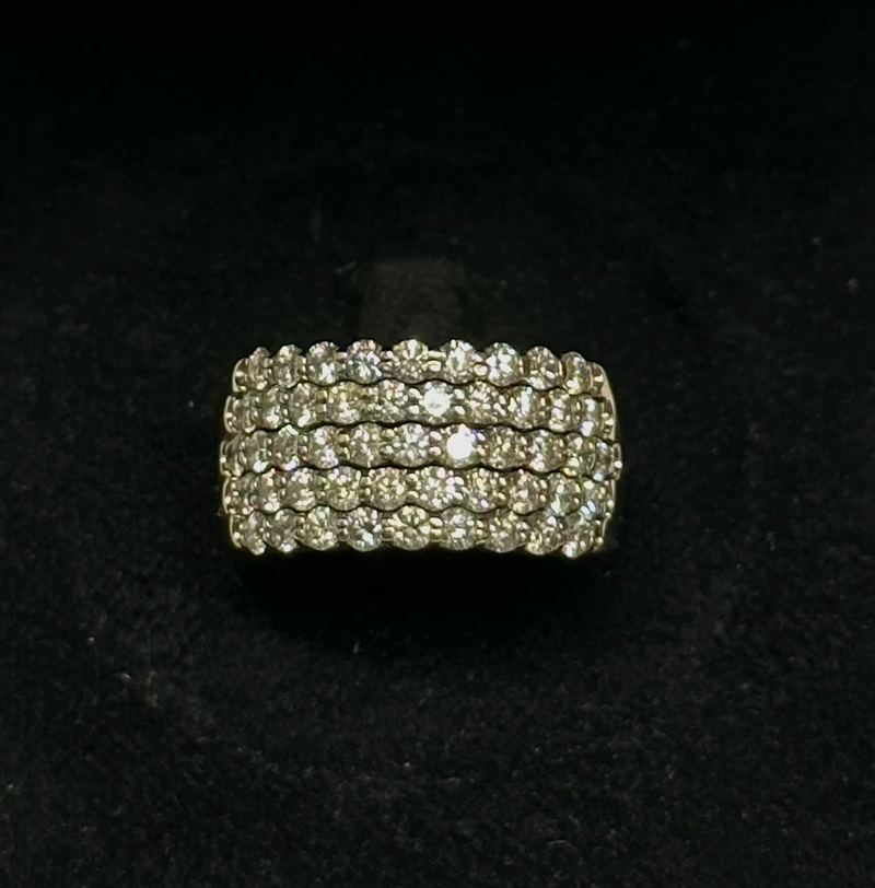 UNIQUE DESIGN 3 CT DIAMONDS WHITE GOLD  14K UNISEX RING - $20 APR w/ CoA!!!!!!!! APR 57