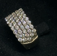 UNIQUE DESIGN 3 CT DIAMONDS WHITE GOLD  14K UNISEX RING - $20 APR w/ CoA!!!!!!!! APR 57