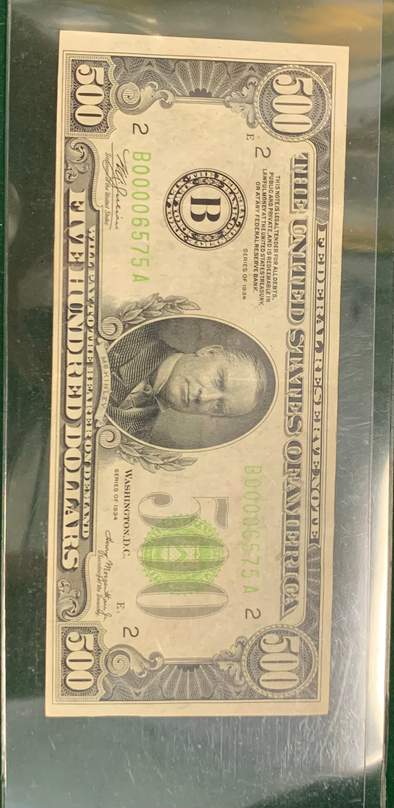1934 $500 Extremely Rare Mint US Federal Reserve Note - $8K APR w/ COA!!! APR57