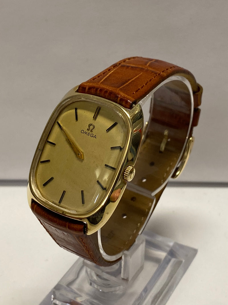 OMEGA Unique Solid Gold Vintage c. 1950s Tonneau Men's Watch  - $10K APR w/ COA! APR 57