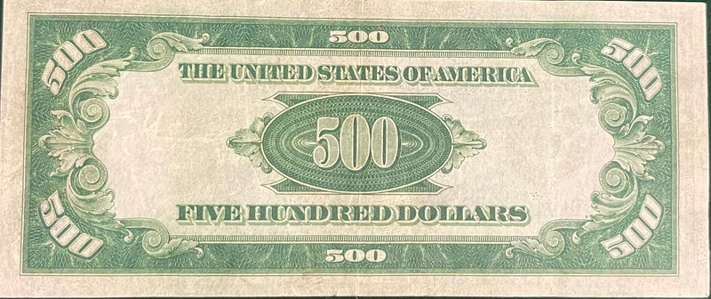 $500 US 1934 APPEARS BU, RARE! ONE OF THE HIGHEST DENOMINATIONS! $8K APR w/COA!! APR57