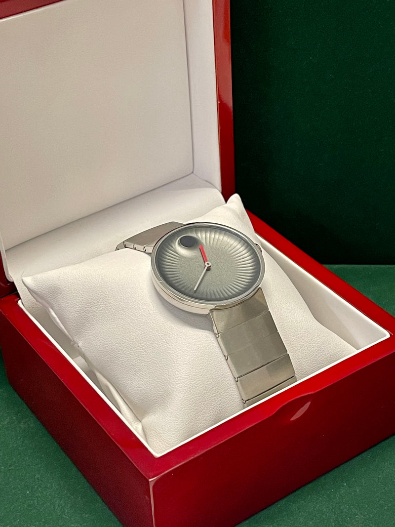 Men's Movado White Platinum Dial Stainless Steel Wristwatch - $4K APR w/ COA! APR57