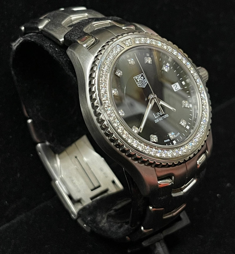 TAG HEUER LINK w/ 65 Dmnds Approx Date Feature Brand New Watch- $15K APR w/ COA! APR57