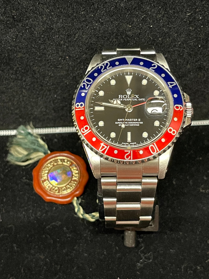 ROLEX GMT-MASTER II Oyster Perpetual Date, Pepsi Bezel Watch - $35K APR w/ COA!! APR57
