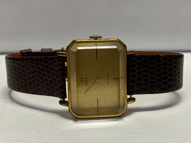 OMEGA DeVille Vintage Art-Deco Style Rare Rectangular Men's Watch- $8K APR w/COA APR 57