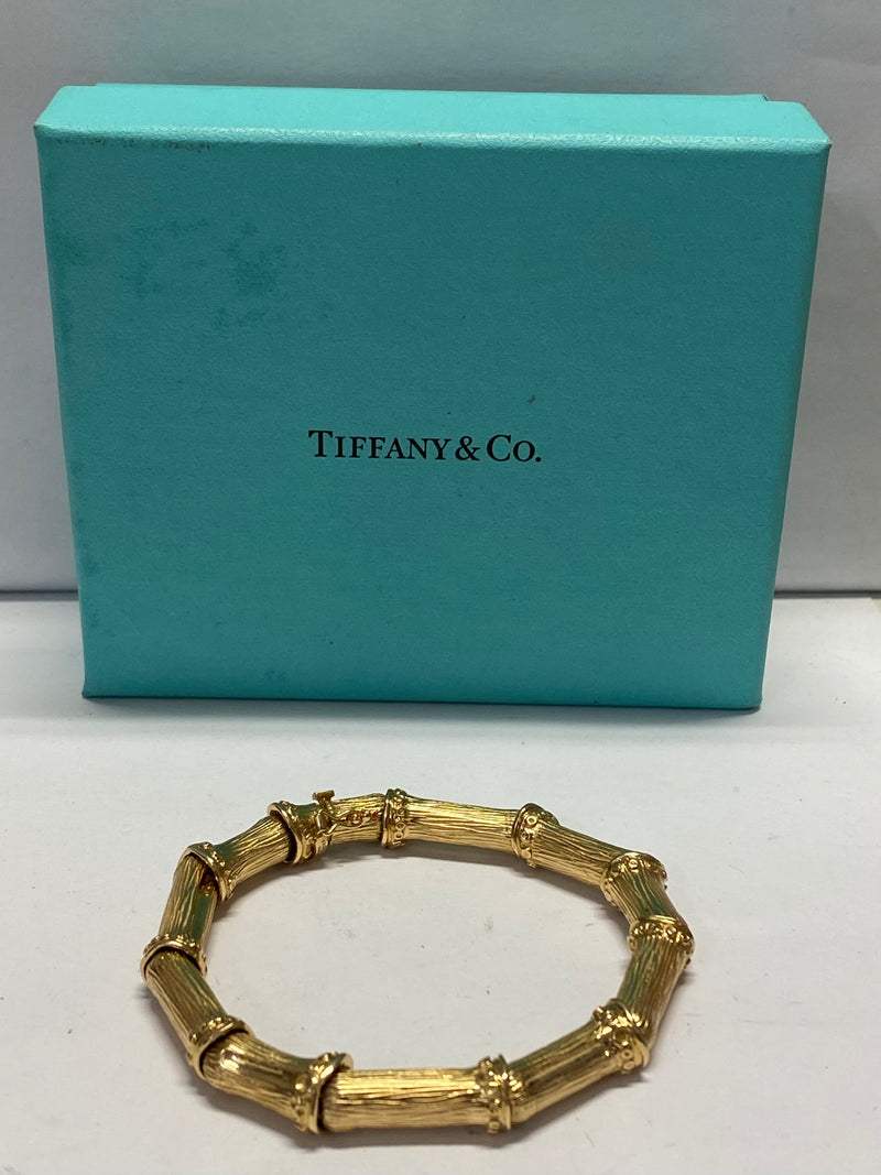 TIFFANY & CO Classic 18K Yellow Gold Stunning Bamboo Bracelet - $35K APR w/ CoA! APR57