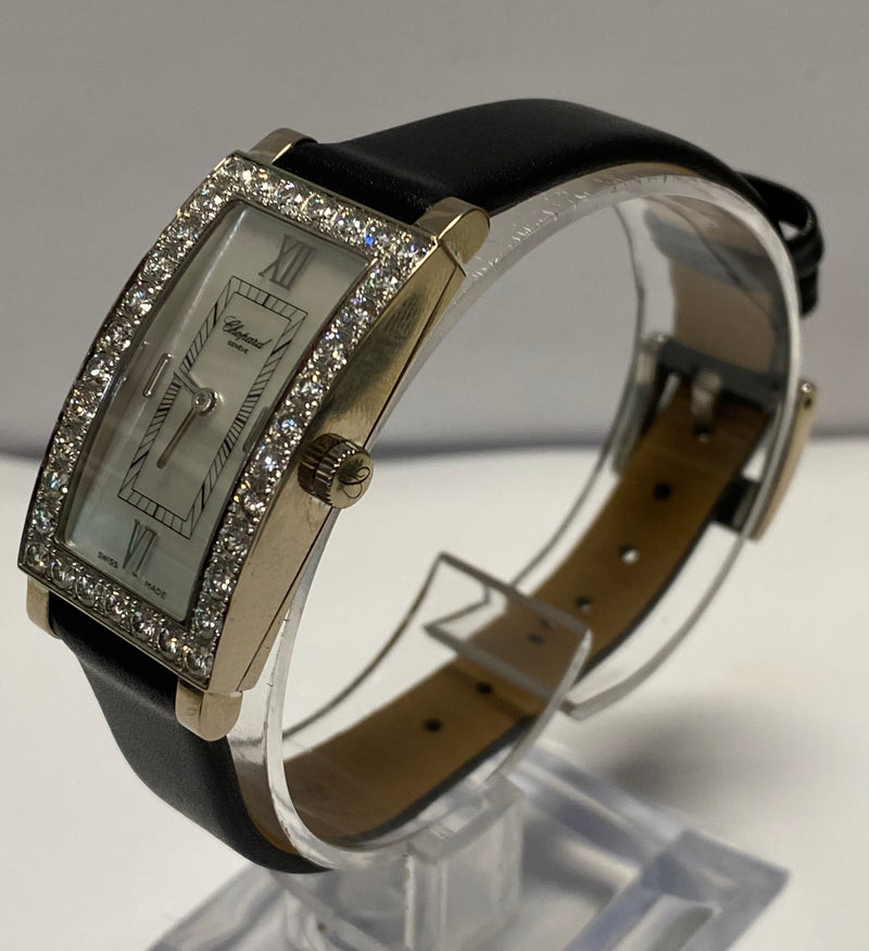 CHOPARD Ladies Rectangle 18K White Gold & Mother of Pearl Watch- $80K APR w/COA! APR 57