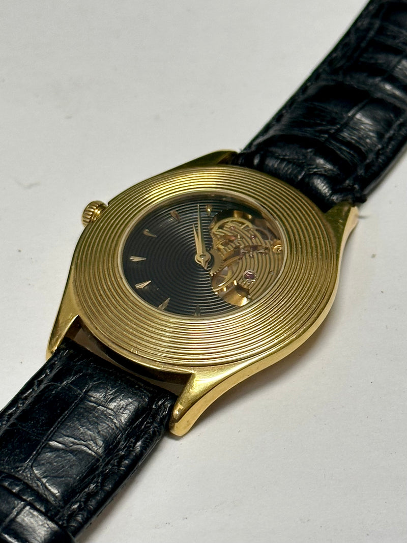MAUBOUSSIN Vintage 18K Yellow Gold Mechanical Skeleton Wristwatch-$80K APR w/COA APR57
