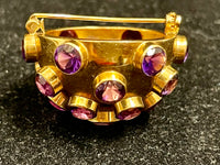 Exquisite 18K Rose Gold Pin with 20 Carats of Purple Sapphires - $10K APR w/ CoA APR57