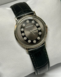 JAEGER LECOULTRE Customized Ultra Thin WG Vintage 1950s Watch w/ Rare 12 Diamond Dial - $20K Appraisal Value! ✓ APR 57