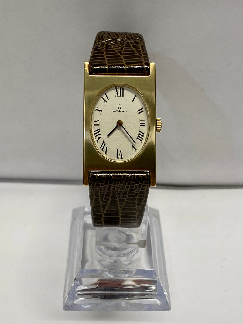 OMEGA Vintage 1960's Gold Extra-Large Tank Watch w/ Oval Dial - $10K APR w/ COA! APR57