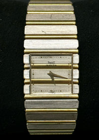 PIAGET Polo Two-tone 18K Yellow & White Gold Wristwatch w/ Rare Bar Motif - $50K VALUE APR 57