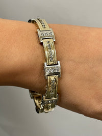 Two-Tone Men's 3+ Carat Diamond Bracelet in Solid 14K White & Yellow Gold - $25K VALUE APR 57
