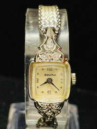 BULOVA 1920'S VINTAGE BEAUTIFUL LADIES SOLID WHITE GOLD WATCH - $10K APR w/ COA!