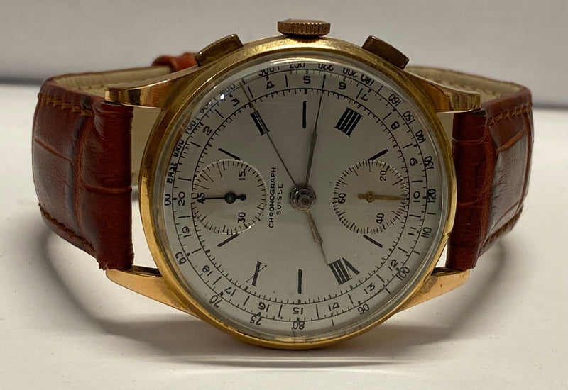 CHRONOGRAPHE SUISSE 18K Antimagnetic Vintage C. 1930's Watch - $8K APR w/ COA!!! APR57