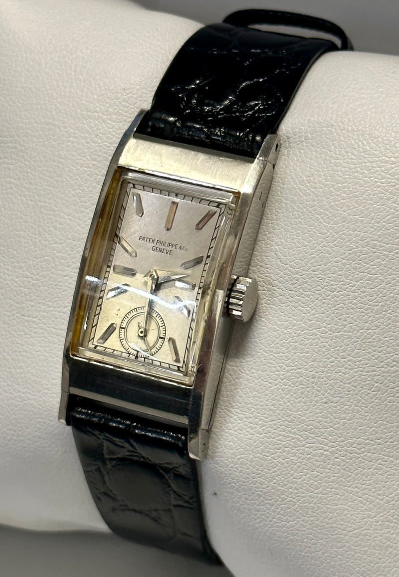 PATEK PHILIPPE Platinum Vintage 1940s Mechanical Men's Watch - $100K APR w/ COA! APR57