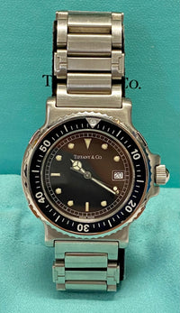 TIFFANY & Co. Rotating Bezel Stainless Steel Men's Wristwatch - $6K APR w/ COA!! APR57