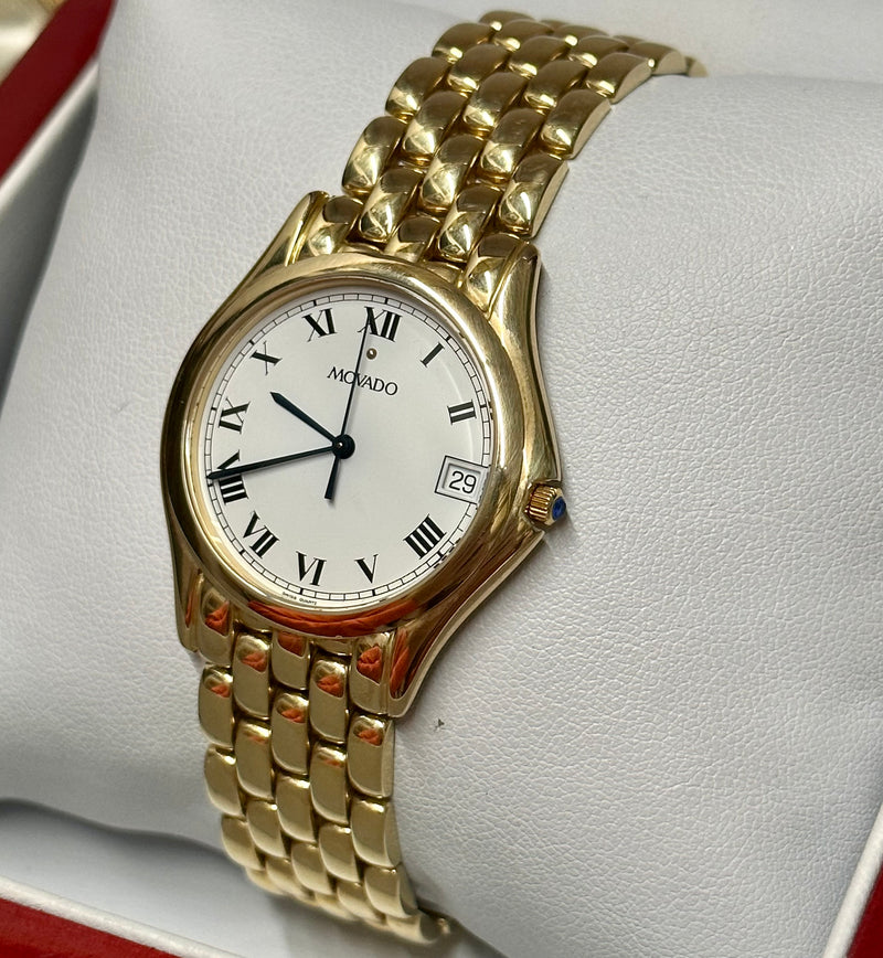 MOVADO Solid Yellow Gold Unisex Brand New Beautiful Wristwatch - $16K APR w/ COA APR57