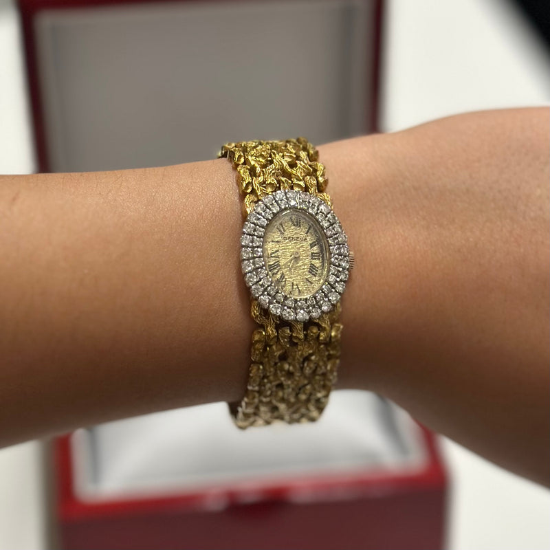GENEVA 18K Yellow Gold w/ 56 Diamonds Mechanical Ladies Watch - $40K APR w/ COA! APR57