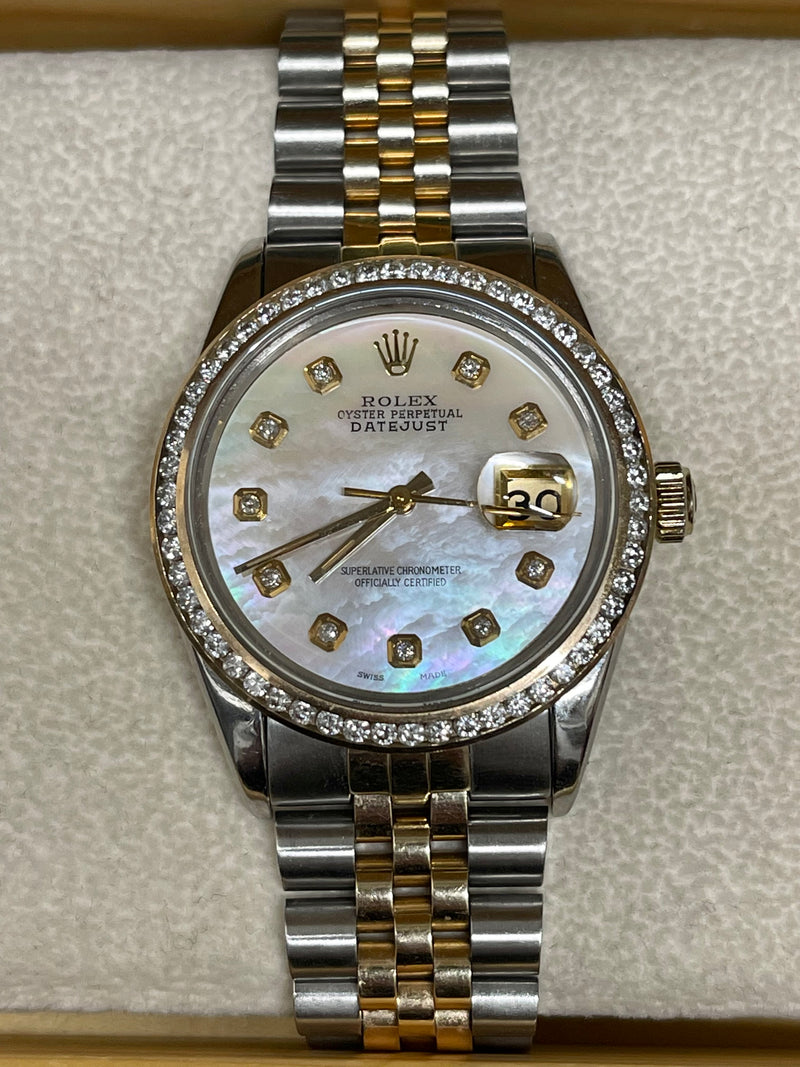 ROLEX Oyster Perpetual Datejust w/ Diamond Bezel Watch - $35K APR Value w/ CoA!! APR57